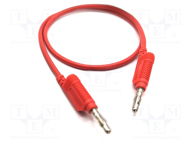 Test lead; 60VDC; 32A; banana plug 4mm,both sides; Len: 0.25m; red