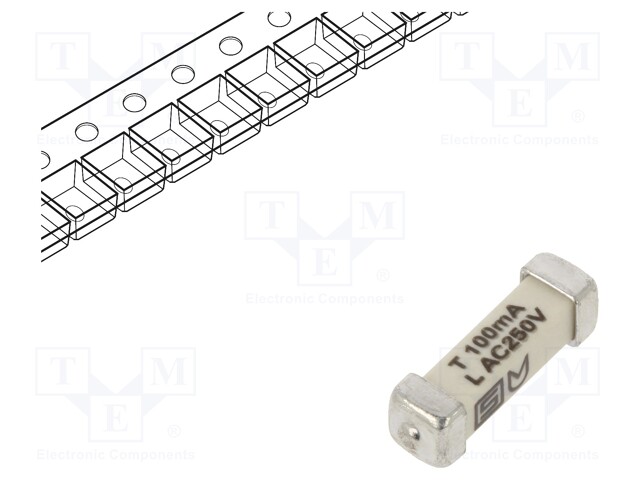 Fuse: fuse; time-lag; 100mA; 250VAC; 125VDC; SMD; ceramic; UMT 250