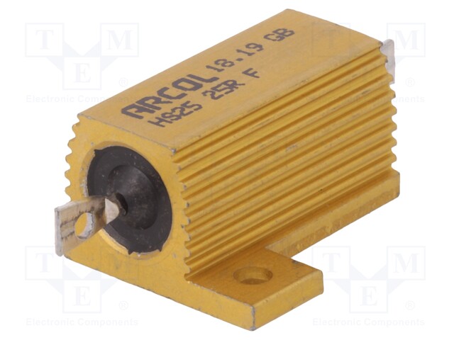 Resistor: wire-wound; with heatsink; screw; 25Ω; 25W; ±1%