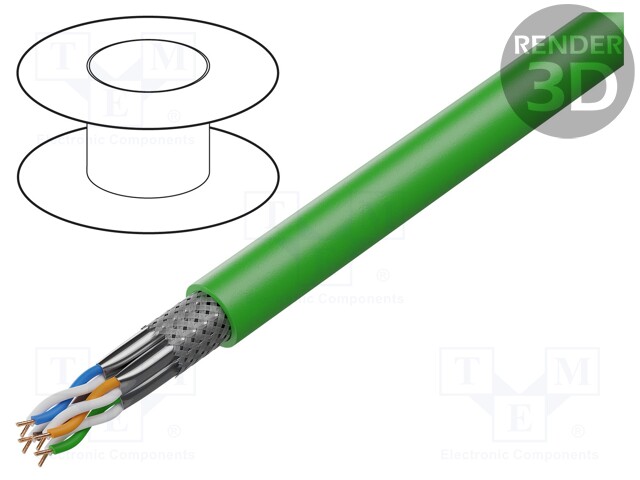 Wire: data transmission; HELUKAT® 200S,SF/UTP; 4x2x24AWG; PUR