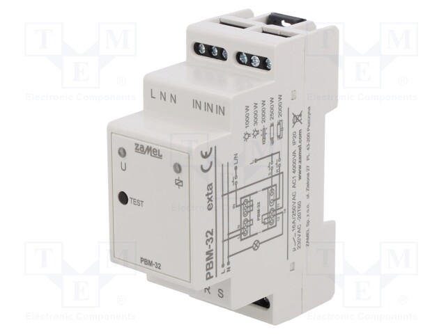 Relay: installation; bistable,impulse; NO/NC; Ucoil: 230VAC; 16A