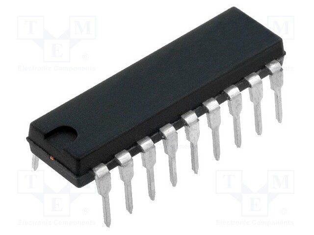 PIC microcontroller; Memory: 3.5kB; SRAM: 256B; EEPROM: 256B; THT