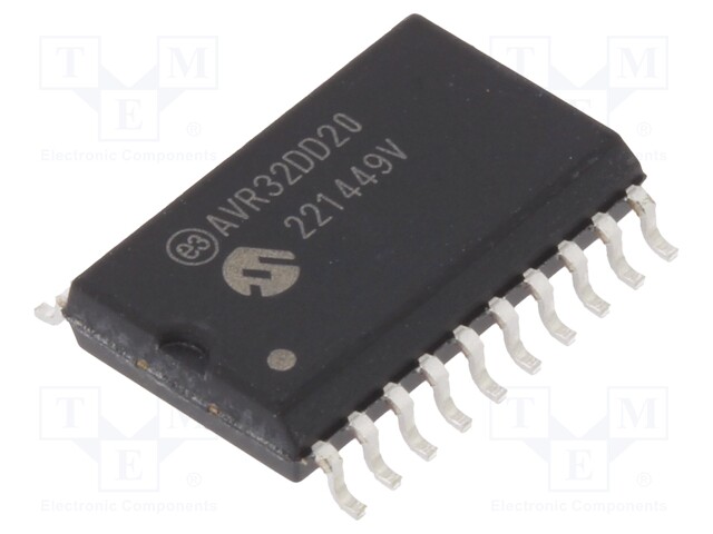 IC: AVR microcontroller; EEPROM: 256B; SRAM: 4kB; Flash: 32kB; SO28