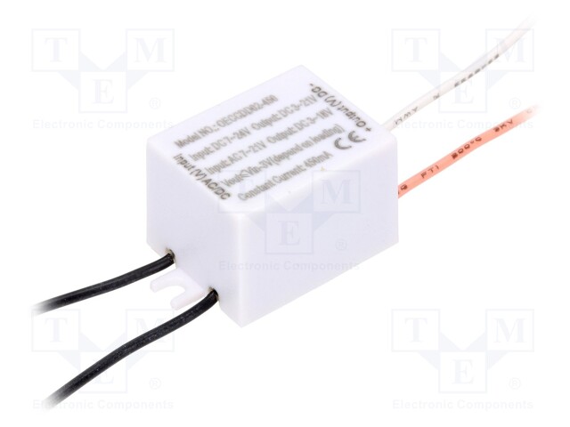 Power supply: linear; LED; 3÷21V; 450mA; 7÷21VAC; 7÷24VDC; IP65