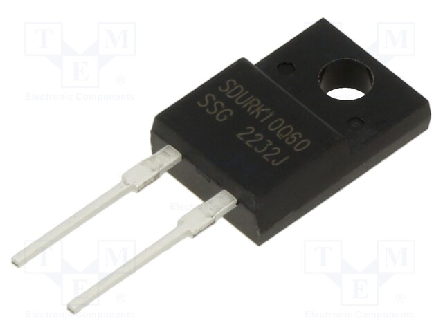 Diode: rectifying; THT; 600V; 10A; tube; TO220FP-2; Ufmax: 2.3V; 25ns