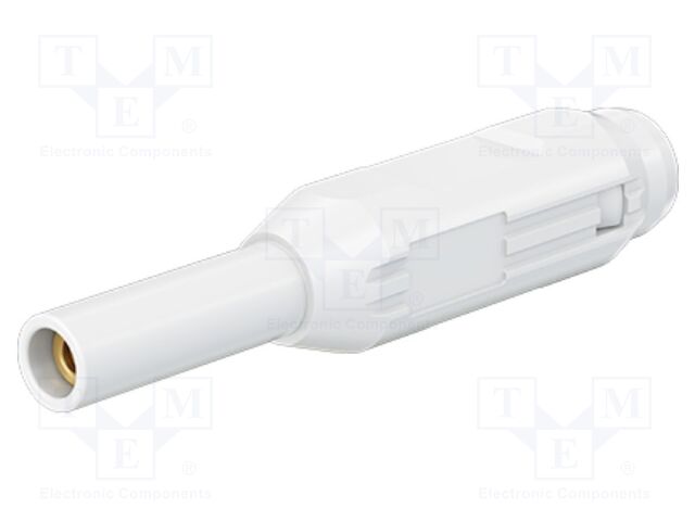 Socket; 1,5mm banana; white; soldered,crimped; insulated; Medical