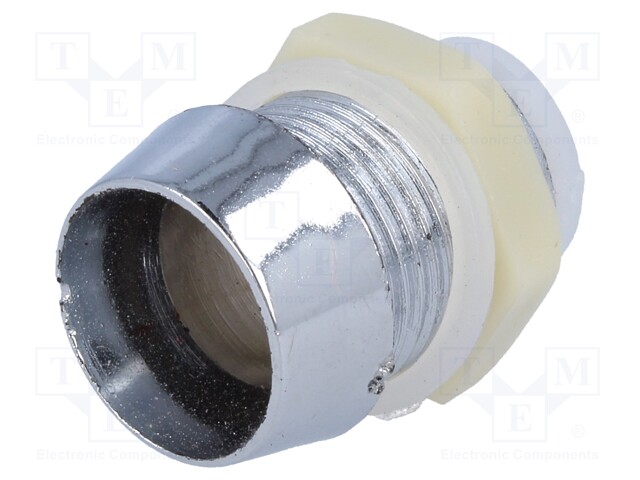 LED holder; 10mm; chromium; ABS; concave; L2: 13mm