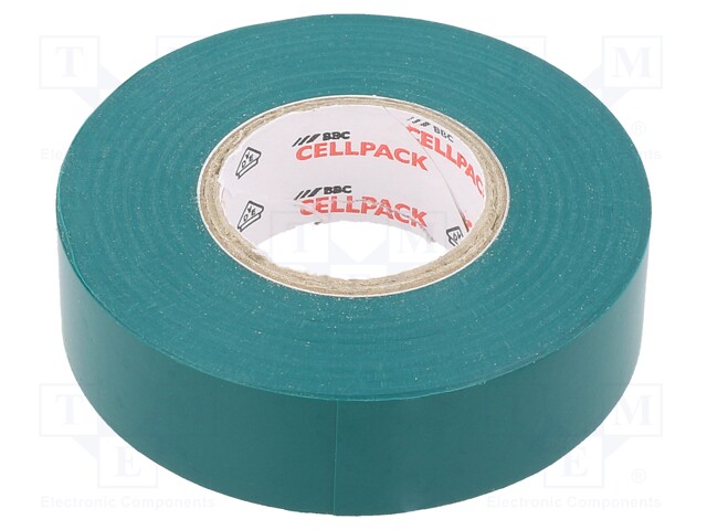 Tape: electrical insulating; W: 19mm; L: 25m; Thk: 0.15mm; green
