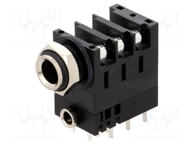 Socket; Jack 3,5mm + Jack 6,35mm; female; stereo; angled 90°