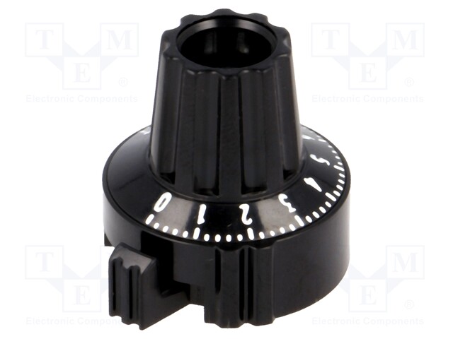 Precise knob; Shaft d: 6mm; Ø22.8x23.1mm; Colour: black