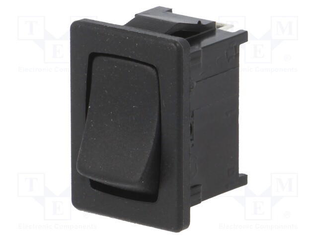 ROCKER; SPDT; Pos: 2; (ON)-OFF; 10A/250VAC; IP40; 100mΩ; UL94V-2