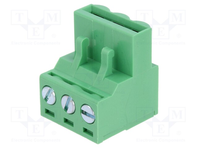 Pluggable terminal block; 5mm; ways: 3; angled 90°; plug; female