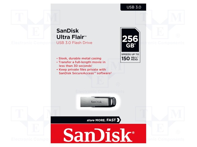 SANDISK ULTRA FLAIR USB 3.0, 256GB