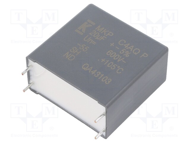 Capacitor: polypropylene; DC-Link; 20uF; ESR: 5.8mΩ; THT; ±5%; 15.6A