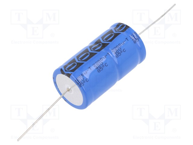 Capacitor: electrolytic; THT; 2.2mF; 40VDC; Ø21x38mm; Leads: axial