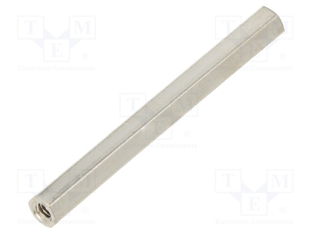 Screwed spacer sleeve; Int.thread: M2,5; 40mm; hexagonal; brass