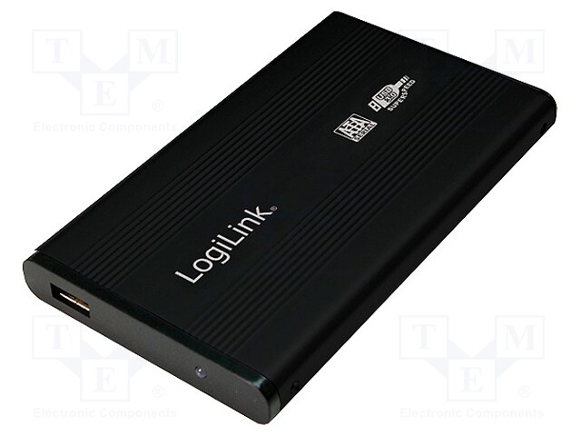 Hard discs housing: 2,5"; PnP and hot-plug; black; USB,SATA