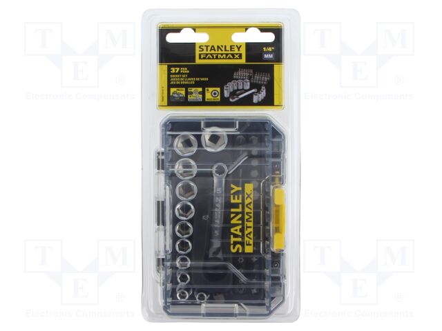 Wrenches set; 6-angles,socket spanner; Mounting: 1/4"; 37pcs.