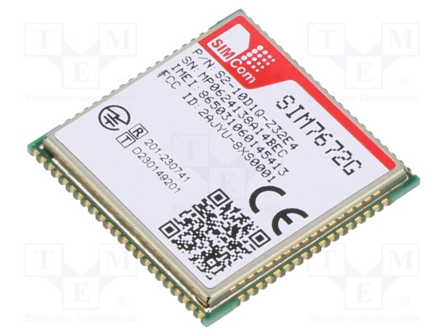 Module: LTE; Down: 10Mbps; Up: 5Mbps; SMD; 24x24x2.4mm