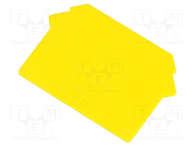 End plate; Application: ZUG; yellow; Width: 1mm; polyamide; UL94V-0