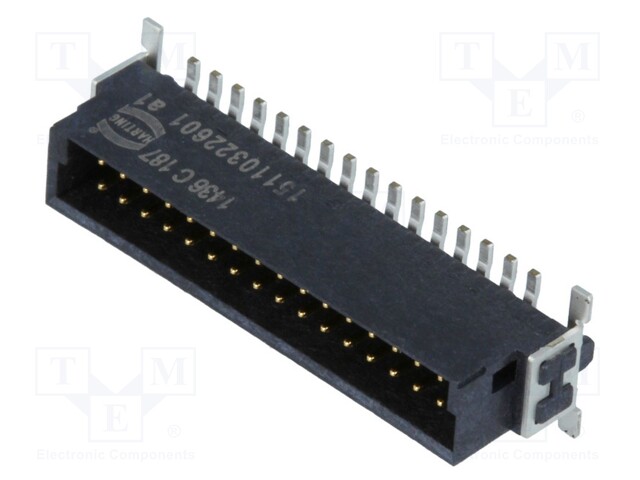 Connector: PCB to PCB; male; PIN: 32; 1.27mm; Series: har-flex; 2.3A