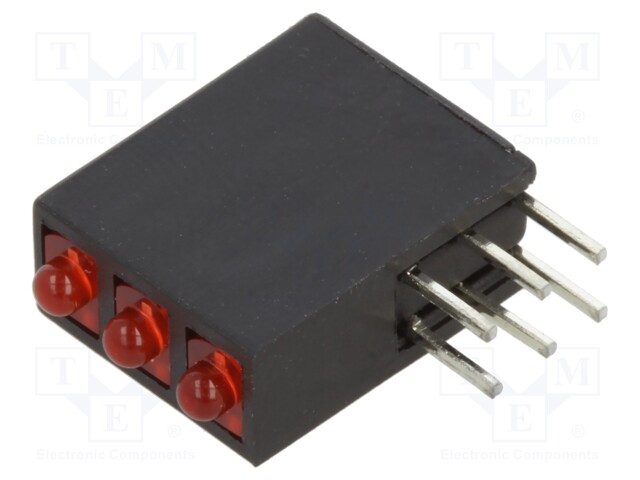 LED; red; 1.8mm; No.of diodes: 3; 2mA; Lens: diffused; 50°; 2÷2.8V