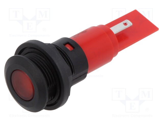 Indicator: LED; red; 12VDC; 12VAC; Ø16mm