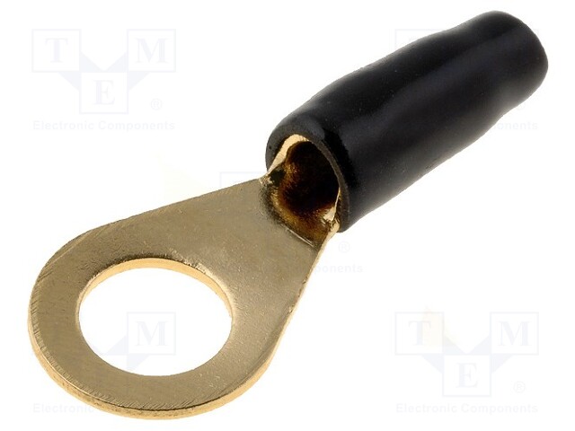 Terminal: ring; M8; 6mm2; gold-plated; insulated; black