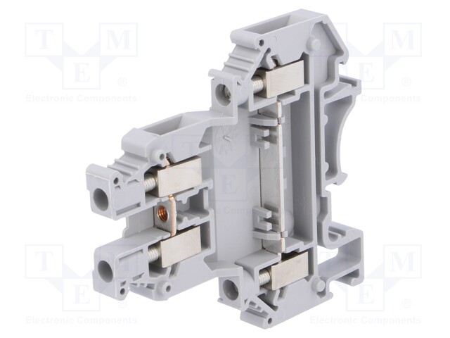 Splice terminal: rail; 0.2÷4mm2; ways: 2; terminals: 4; grey; 32A