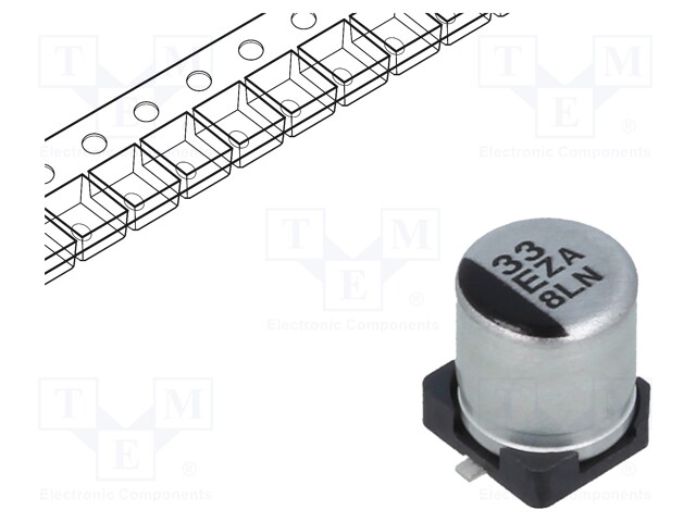 Capacitor: hybrid; 33uF; 25VDC; ESR: 80mΩ; ZA; SMD; ±20%; -55÷105°C