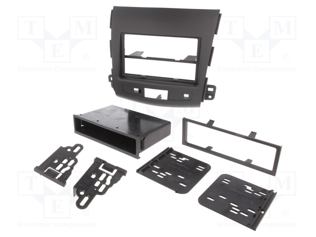 Radio mounting frame; Citroën,Mitsubishi,Peugeot; 2 DIN; black