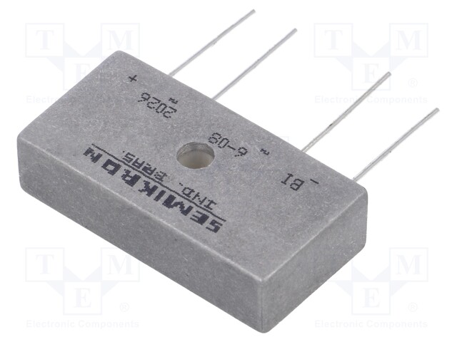 Single-phase bridge rectifier; Urmax: 800V; If: 9A; Ifsm: 200A; BI