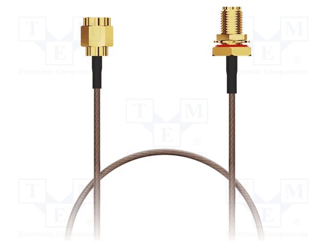 Cable; SMA male,SMA female; brown; -40÷125°C; 0÷8GHz; 250mm; 50Ω