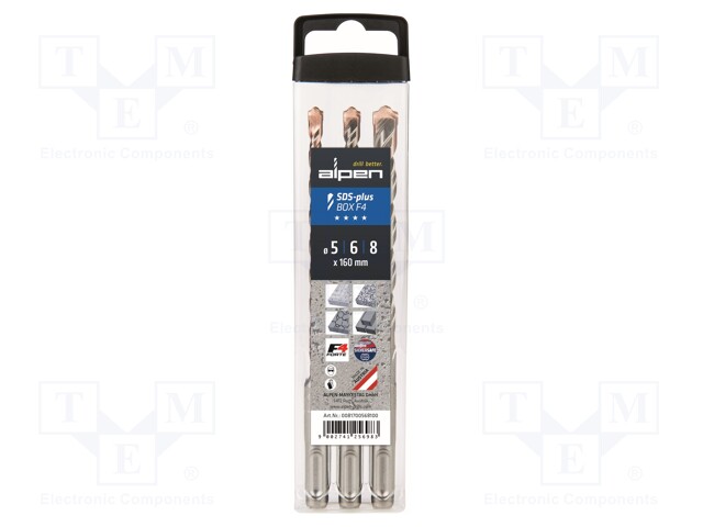 Drill set; for concrete; Kind of holder: SDS-Plus®; 5mm,6mm,8mm