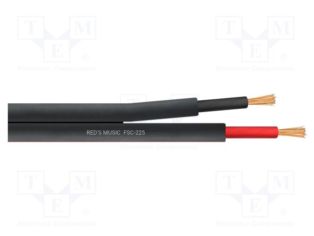 Wire: loudspeaker cable; 2x2.5mm2; stranded; Cu; black; PVC