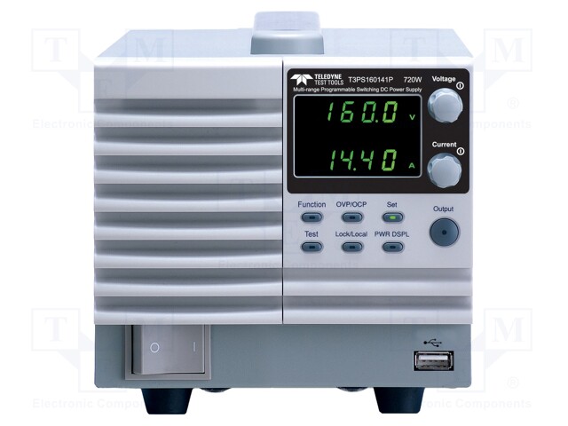 Power supply: programmable laboratory; 0÷160VDC; 0÷14.4A; 720W
