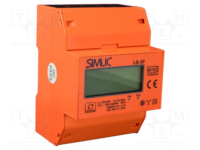 Electric energy meter; digital,mounting; for DIN rail mounting