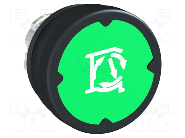 Switch: push-button; Stabl.pos: 1; 22mm; green; Illumin: none; IP66