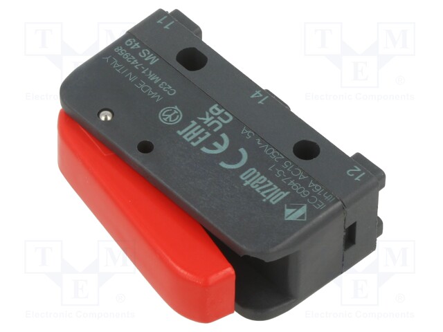 Microswitch SNAP ACTION; 16A/250VAC; 5A/24VDC; with lever; SPDT