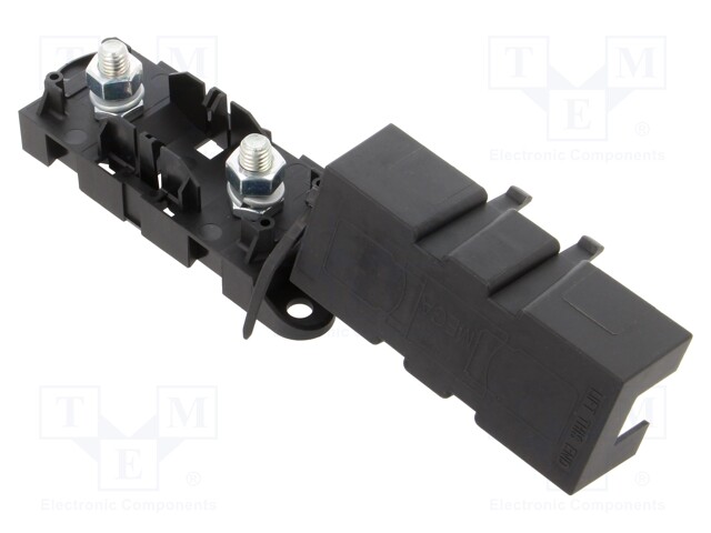 Fuse holder; 500A; M6 screw; Leads: solder lugs M6; UL94V-2; 32V