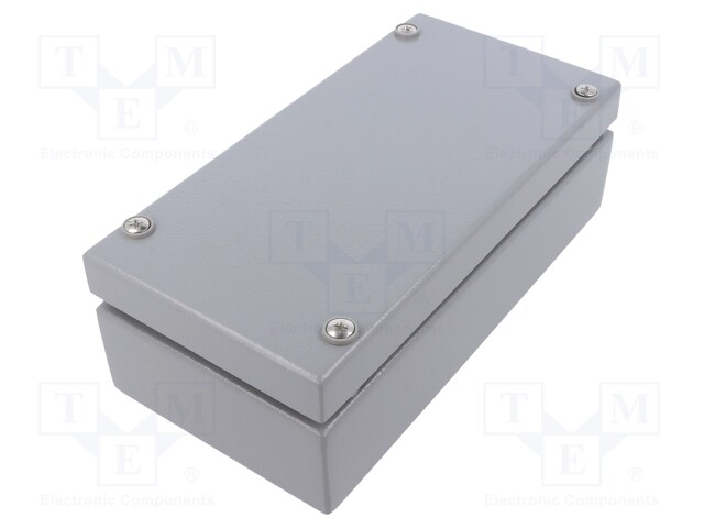Enclosure: multipurpose; X: 100mm; Y: 200mm; Z: 61mm; steel; grey