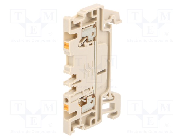 Splice terminal: rail; 1.5mm2; ways: 1; terminals: 2; beige; wemid