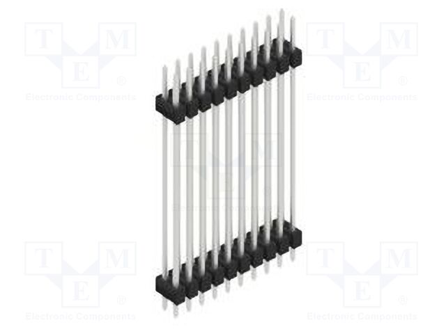 Connector: pin strips; pin header; male; PIN: 20; 2.54mm; THT; 2x10