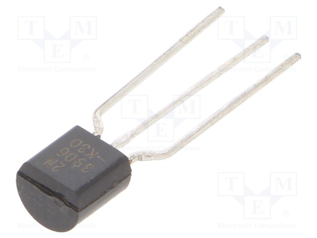 Transistor: PNP; bipolar; 40V; 0.2A; 625mW; TO92