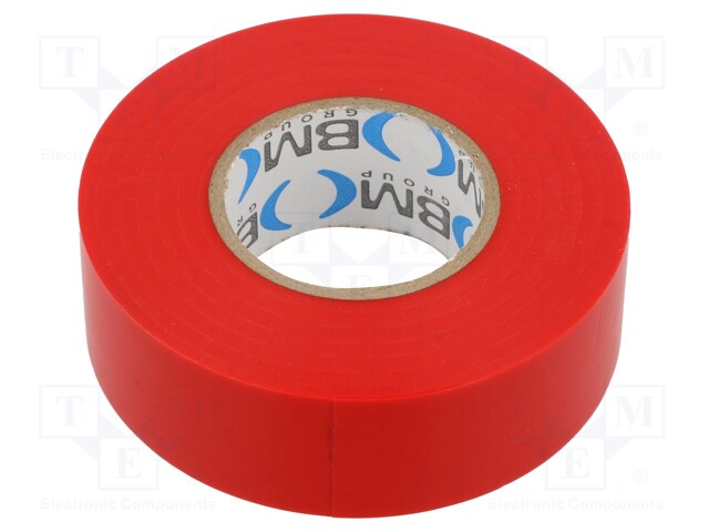 Tape: electrical insulating; W: 25mm; L: 25m; Thk: 0.15mm; red; 200%