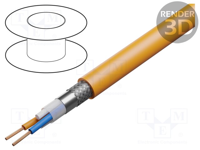 Wire; Foundation Fieldbus; 1x2x18AWG; stranded; Cu; PVC; orange