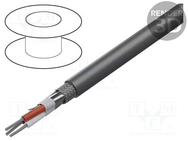 Wire; Xtra Guard® Flex; 3x26AWG; Al foil,tinned copper braid