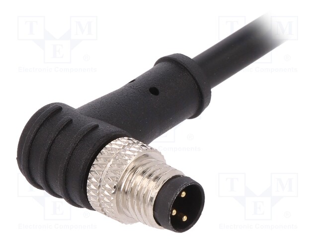 Connector: M8; male; PIN: 3; angled; with strain relief,with lead
