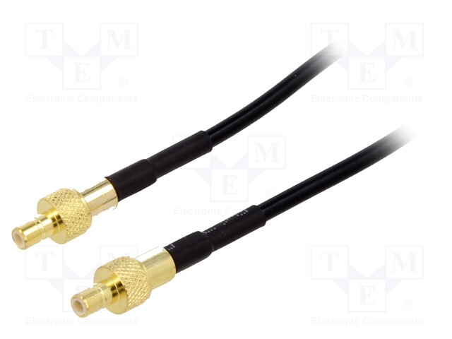 Cable; 50Ω; 0.5m; SMB male,both sides; PTFE; shielded; black