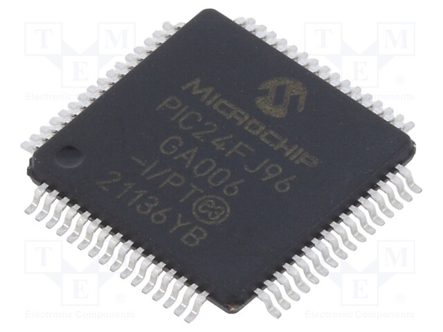 PIC microcontroller; Memory: 96kB; SRAM: 8kB; 32MHz; SMD; TQFP64